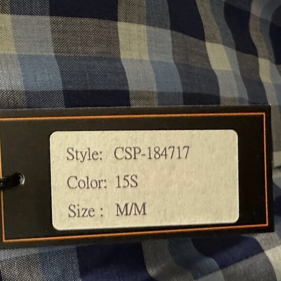 Serica Classics Blue and White Plaid Short Sleeve Button Soft Men’s Medium - Picture 9 of 10